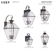Livex Lighting Westover 2-Light Brass Outdoor Wall Lantern in Bronze
