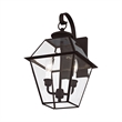 Livex Lighting Westover 2-Light Brass Outdoor Wall Lantern in Bronze