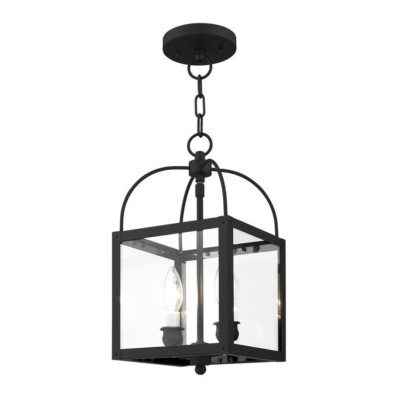 Livex Lighting Milford 2 Light Black Chain Hang/Ceiling Mount