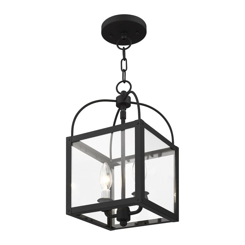 Livex Lighting Milford 2 Light Black Chain Hang/Ceiling Mount