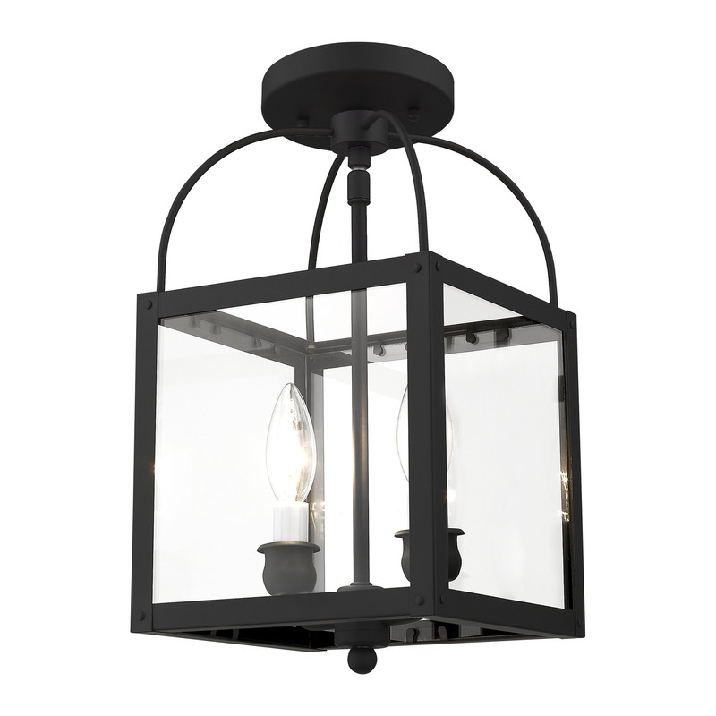 Livex Lighting Milford 2 Light Black Chain Hang/Ceiling Mount