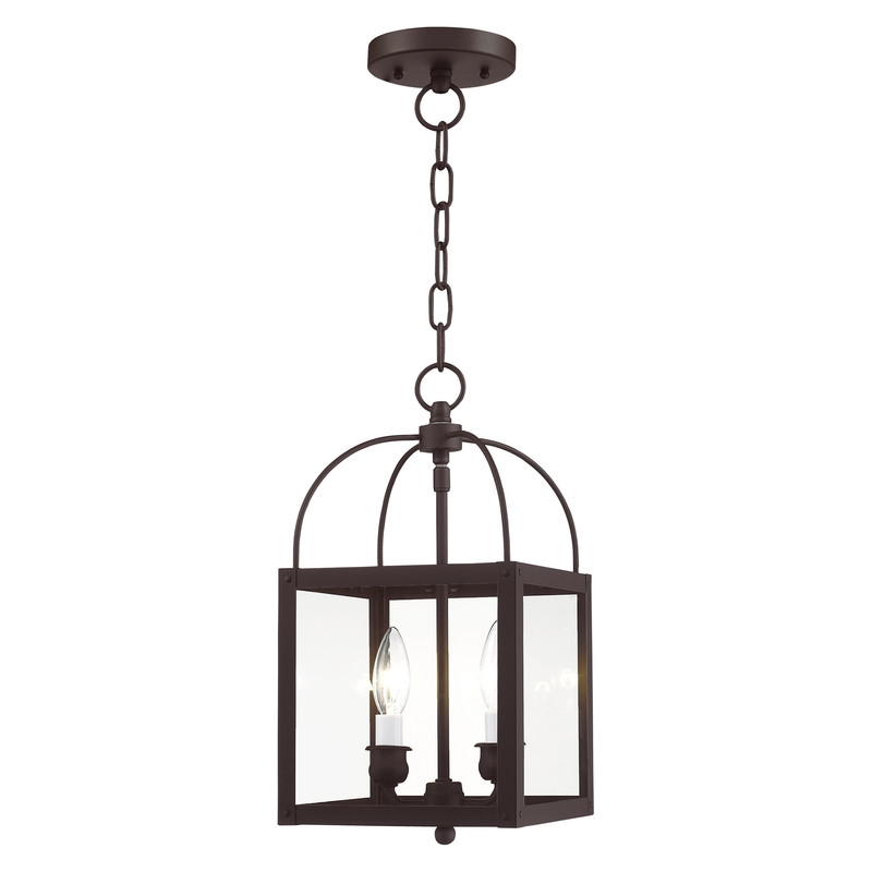 Livex Lighting Milford 2 Light Bronze Chain Hang/Ceiling Mount