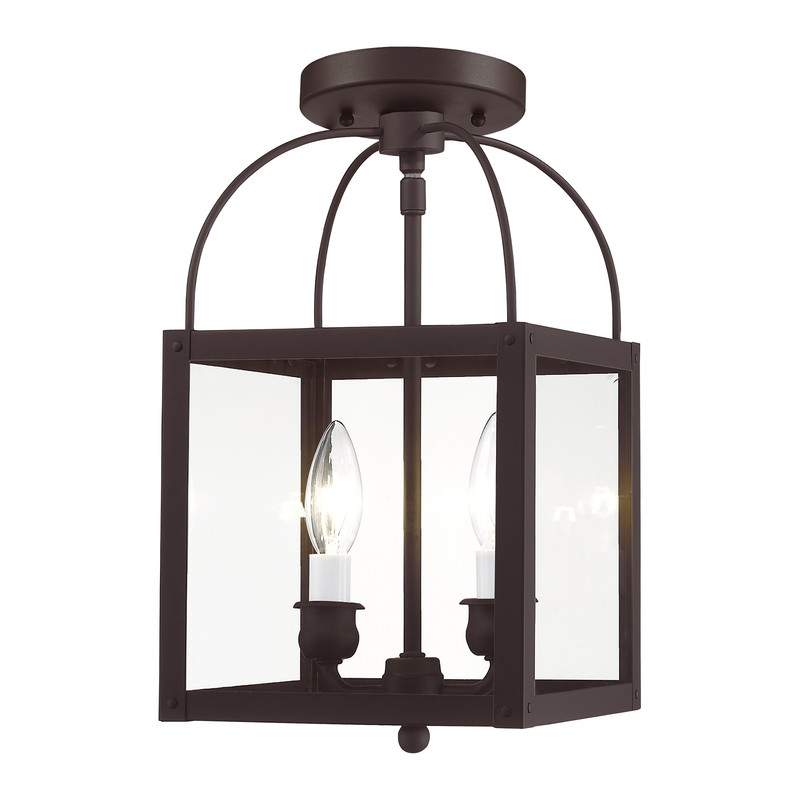 Livex Lighting Milford 2 Light Bronze Chain Hang/Ceiling Mount