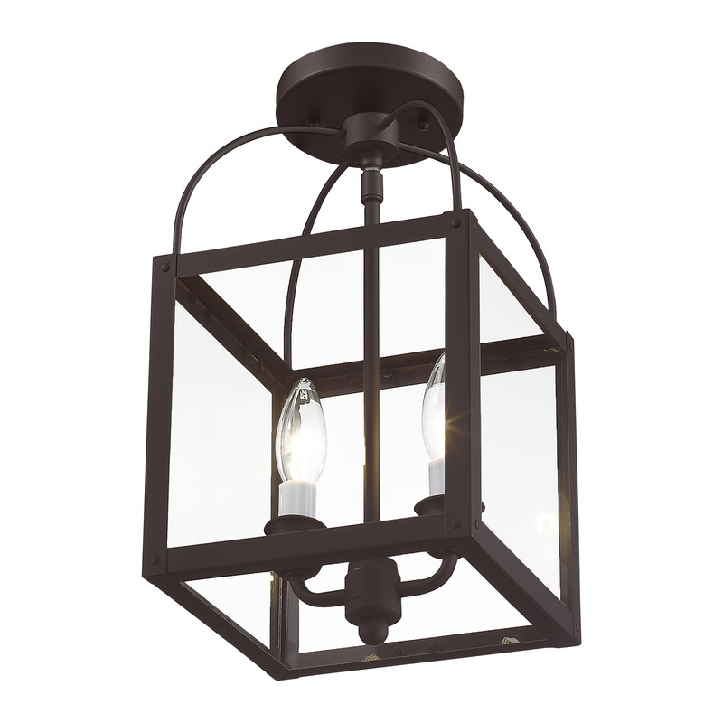 Livex Lighting Milford 2 Light Bronze Chain Hang/Ceiling Mount
