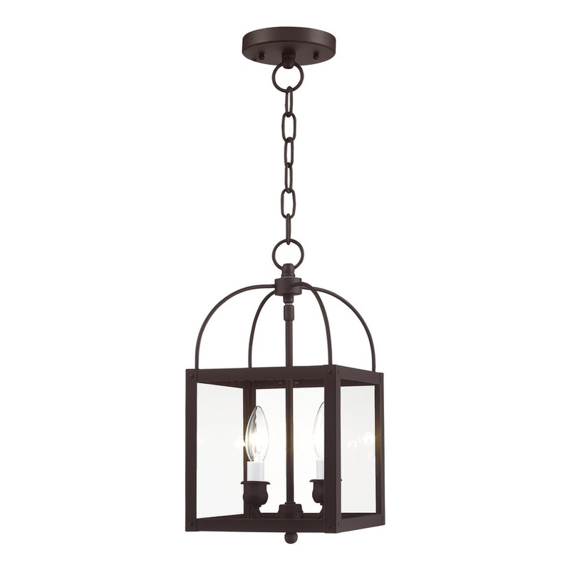 Livex Lighting Milford 2 Light Bronze Chain Hang/Ceiling Mount
