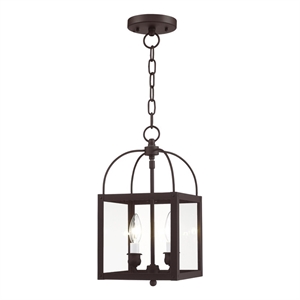 Livex Lighting Milford 2 Light Bronze Chain Hang/Ceiling Mount