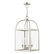 Livex Lighting Milford 4 Light Brushed Nickel Chain Lantern