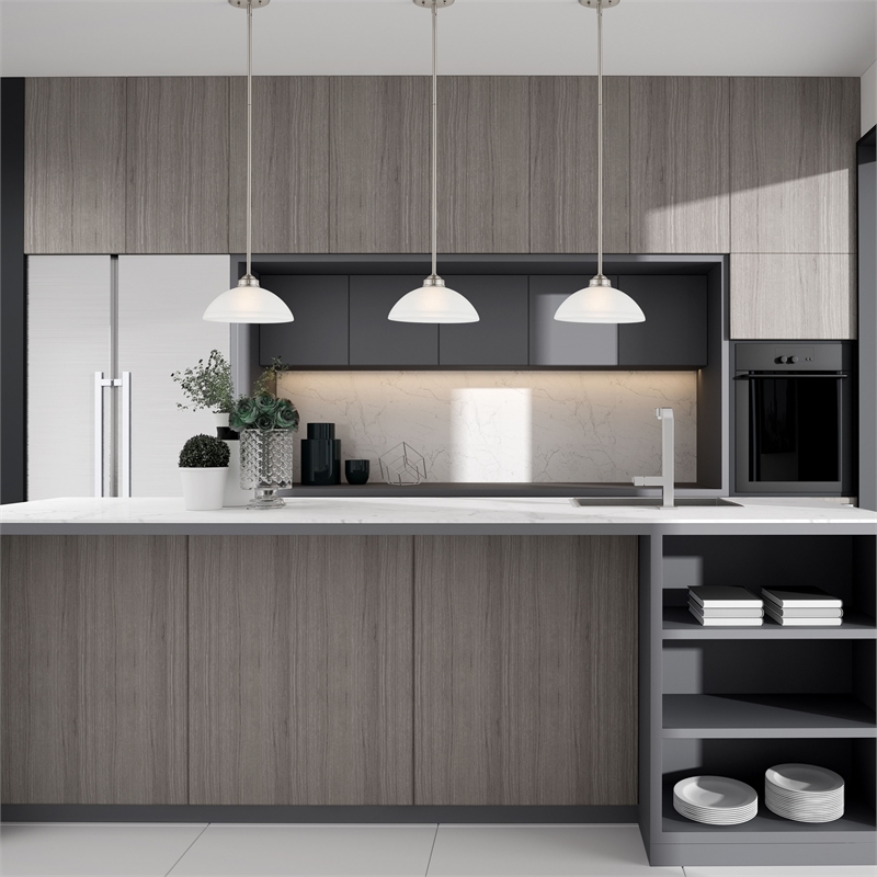 Livex Lighting Somerset 1-Light Contemporary Metal Pendant in Brushed Nickel