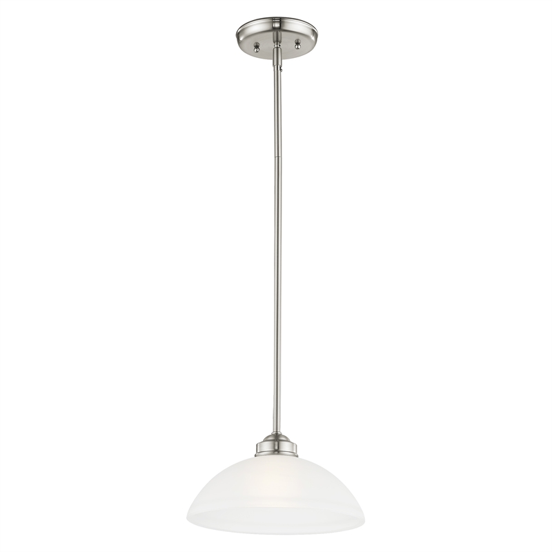 Livex Lighting Somerset 1-Light Contemporary Metal Pendant in Brushed Nickel