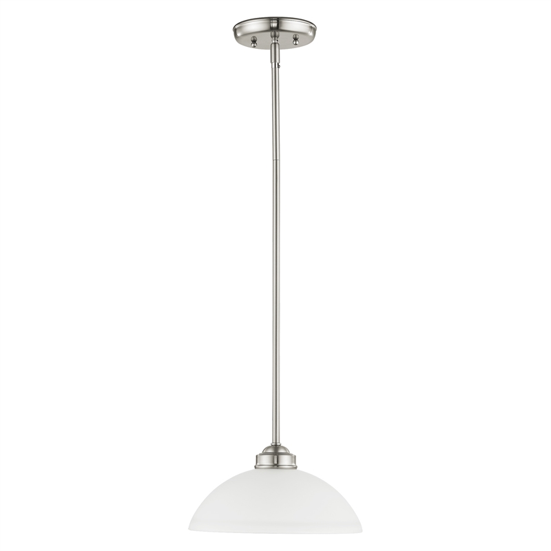 Livex Lighting Somerset 1-Light Contemporary Metal Pendant in Brushed Nickel