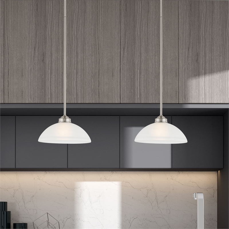 Livex Lighting Somerset 1-Light Contemporary Metal Pendant in Brushed Nickel