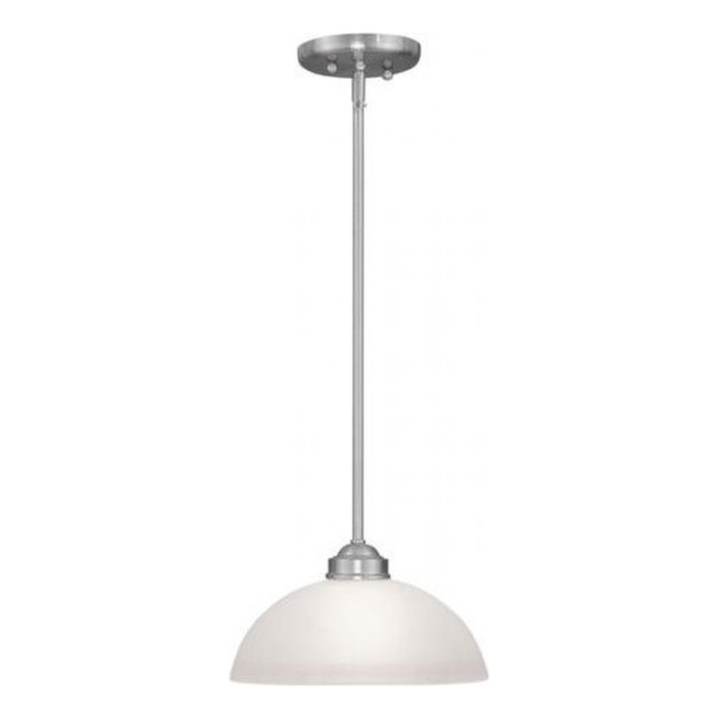 Livex Lighting Somerset 1-Light Contemporary Metal Pendant in Brushed Nickel