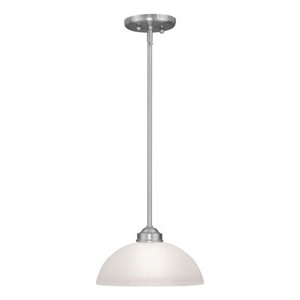 Livex Lighting Somerset 1-Light Contemporary Metal Pendant in Brushed Nickel