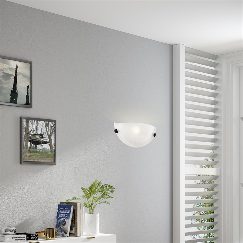 Livex Lighting Oasis 1-Light Metal & Fabric Wall Sconce in Bronze
