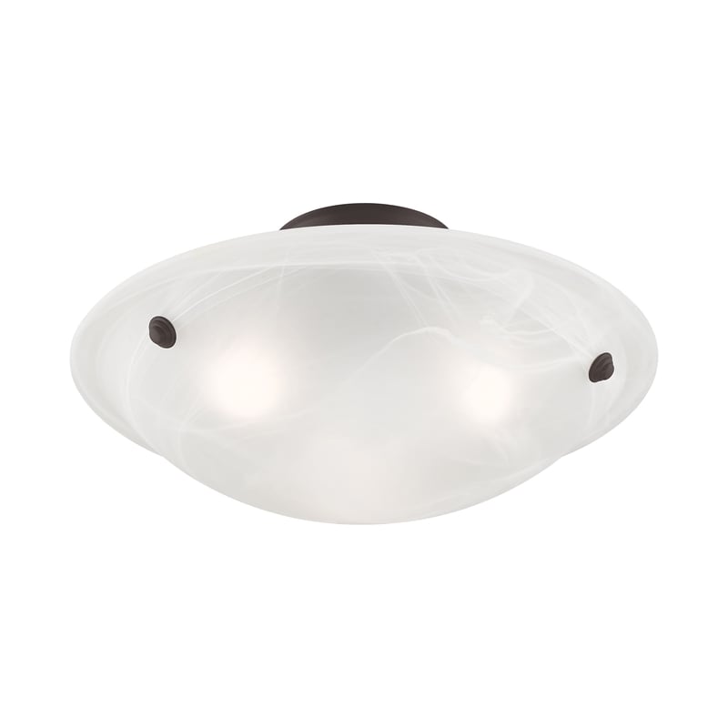 Livex Lighting Oasis 3-Light Contemporary Metal Ceiling Mount in Bronze