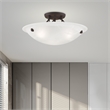Livex Lighting Oasis 3-Light Contemporary Metal Ceiling Mount in Bronze