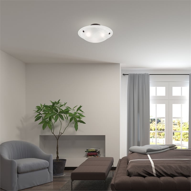 Livex Lighting Oasis 3-Light Contemporary Metal Ceiling Mount in Bronze