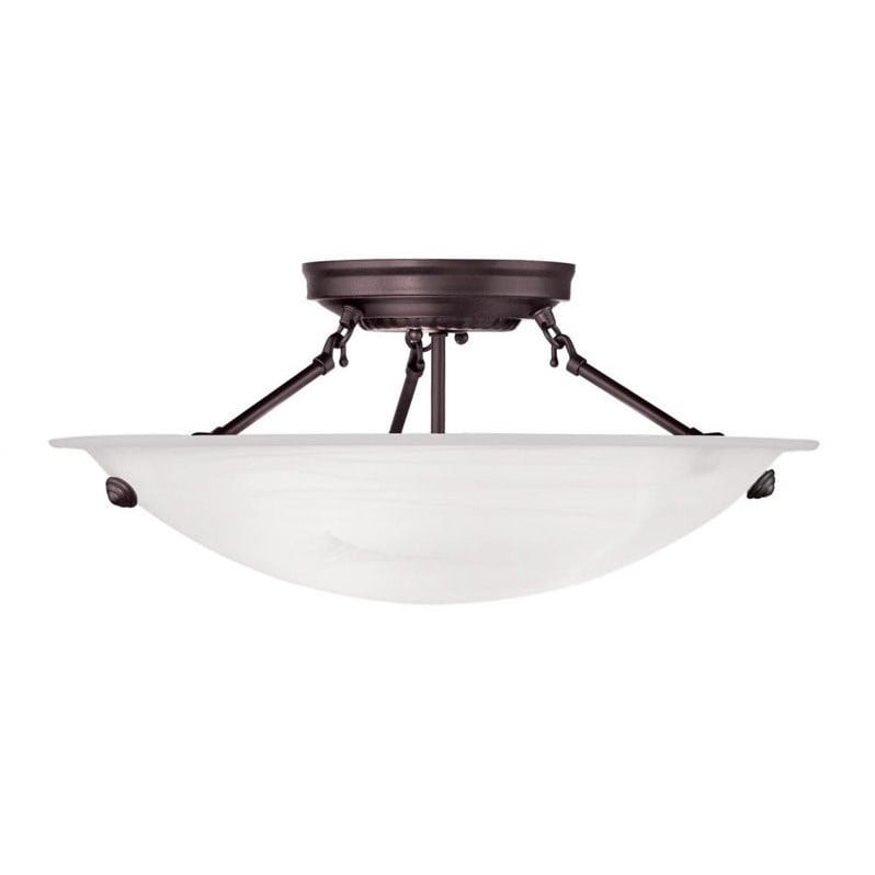 Livex Lighting Oasis 3-Light Contemporary Metal Ceiling Mount in Bronze