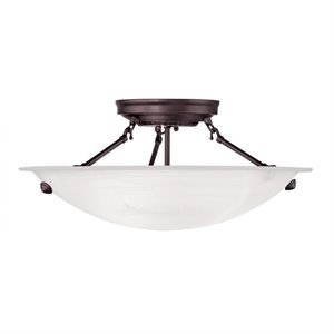 Livex Lighting Oasis 3-Light Contemporary Metal Ceiling Mount in Bronze