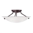 Livex Lighting Oasis 3-Light Contemporary Metal Ceiling Mount in Bronze