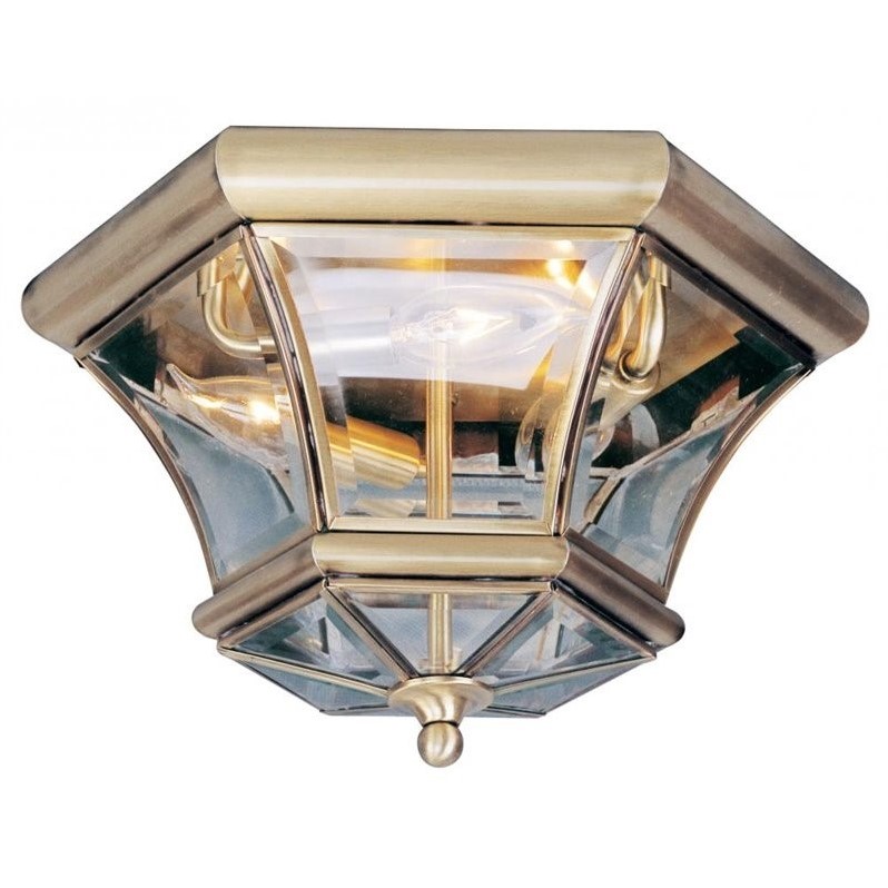 Livex Lighting Monterey Ceiling Mount in Antique Brass
