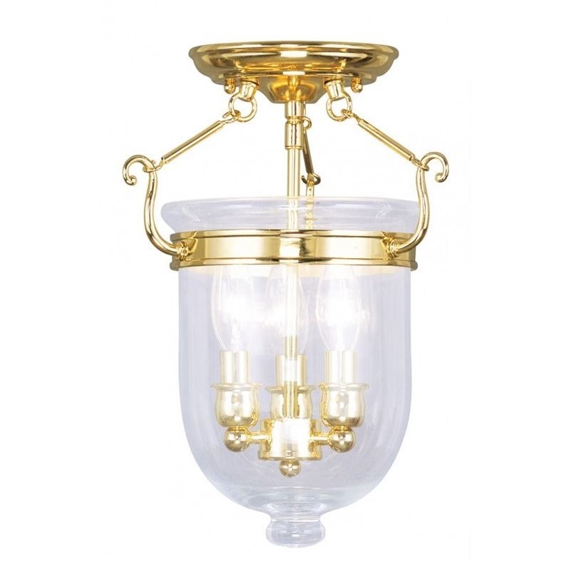 Livex Lighting Jefferson Ceiling Mount in Polished Brass