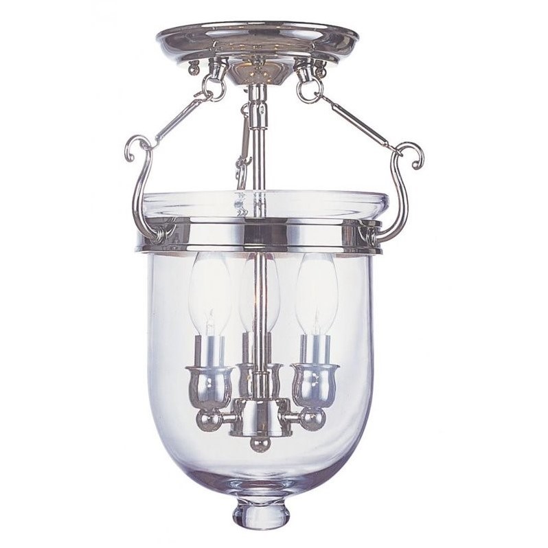 Livex Lighting Jefferson Ceiling Mount in Polished Nickel