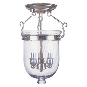 Livex Lighting Jefferson Ceiling Mount in Polished Nickel