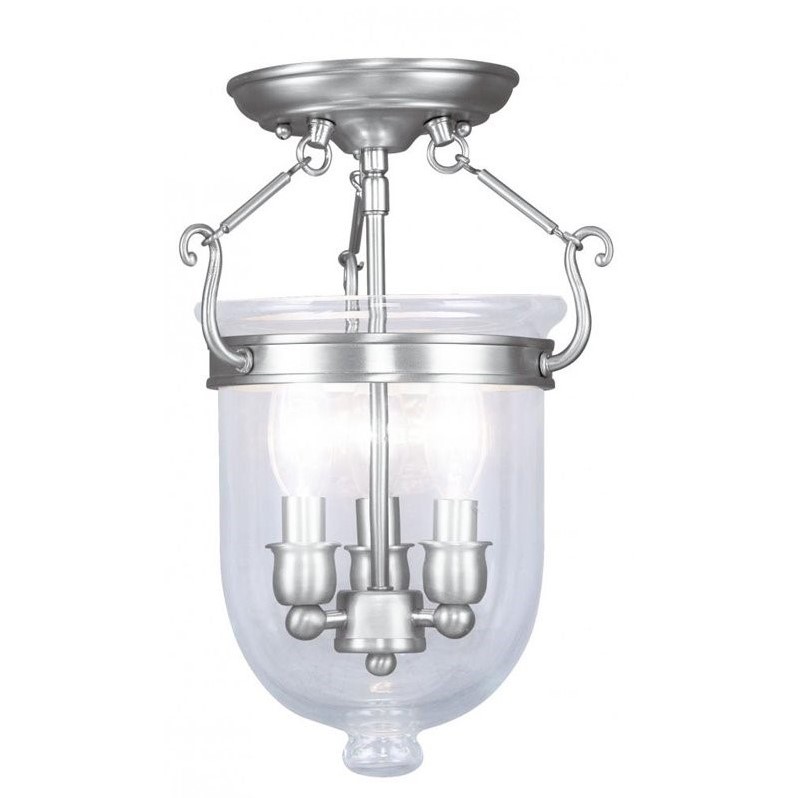 Livex Lighting Jefferson Ceiling Mount in Brushed Nickel