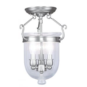 Livex Lighting Jefferson Ceiling Mount in Brushed Nickel