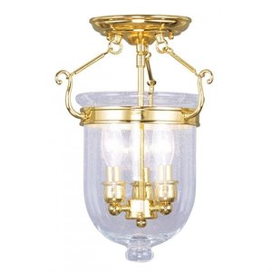 Livex Lighting Jefferson Ceiling Mount in Polished Brass