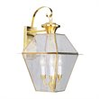 Livex Lighting Westover Outdoor Wall Lantern in Polished Brass