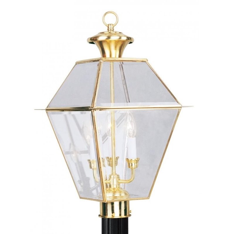 Livex Lighting Westover Outdoor Post Head in Polished Brass