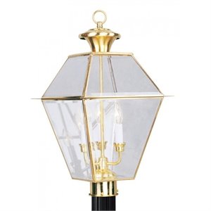 Livex Lighting Westover Outdoor Post Head in Polished Brass