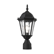 Livex Lighting Hamilton 1-Light Metal & Glass Outdoor Post Top Lantern in Black