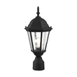 Livex Lighting Hamilton 1-Light Metal & Glass Outdoor Post Top Lantern in Black