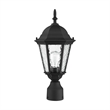 Livex Lighting Hamilton 1-Light Metal & Glass Outdoor Post Top Lantern in Black