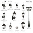 Livex Lighting Hamilton 1-Light Metal & Glass Outdoor Post Top Lantern in Black