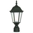 Livex Lighting Hamilton 1-Light Metal & Glass Outdoor Post Top Lantern in Black