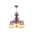 Livex Lighting Villa Verona Chandelier in Verona Bronze with Aged Gold Leaf