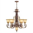Livex Lighting Villa Verona Chandelier in Bronze with Aged Gold Leaf Multi-Color