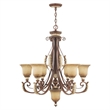 Livex Lighting Villa Verona Chandelier in Bronze with Aged Gold Leaf Multi-Color