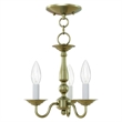 Livex Lighting Williamsburgh 3 Light Antique Brass Chain Hang/Ceiling Mount