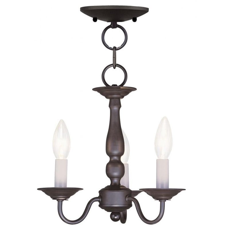 Livex Lighting Williamsburgh Convertible Ceiling Mount in Bronze