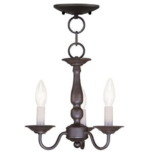 Livex Lighting Williamsburgh Convertible Ceiling Mount in Bronze