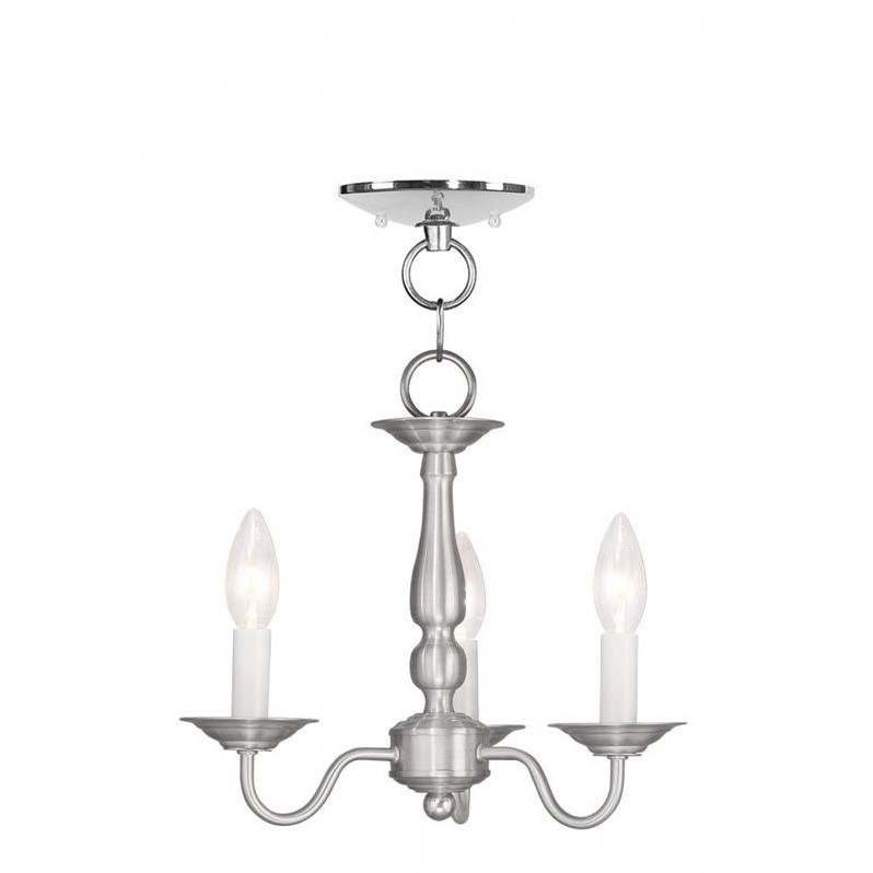 Livex Lighting Williamsburgh Convertible Ceiling Mount in Brushed Nickel