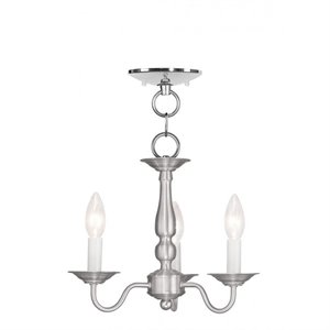 Livex Lighting Williamsburgh Convertible Ceiling Mount in Brushed Nickel