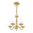 Livex Lighting Williamsburgh 5 Light Polished Brass Chain Hang/Ceiling Mount