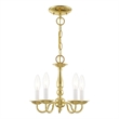 Livex Lighting Williamsburgh 5 Light Polished Brass Chain Hang/Ceiling Mount