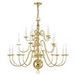 Livex Lighting Williamsburgh Chandelier in Polished Brass